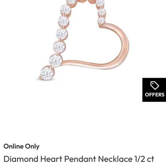 10k Elegant Diamond Heart Pendant Necklace Originally 1400$